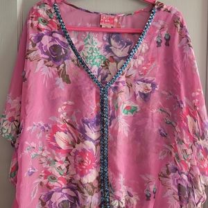 Free People Size Large Blouse.  100% polyester.